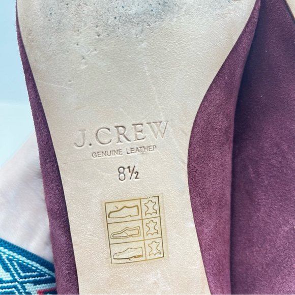 J. Crew Women’s Size 8.5 Merlot Evelyn Croc Embossed Heel Date Work Classic Xmas - Picture 8 of 16